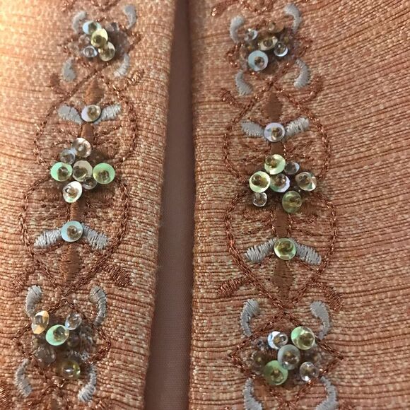 Kasper Skirt Suit Women's Size 6 Peach Metallic 2-Piece Set Skirt & Blazer - Picture 6 of 11